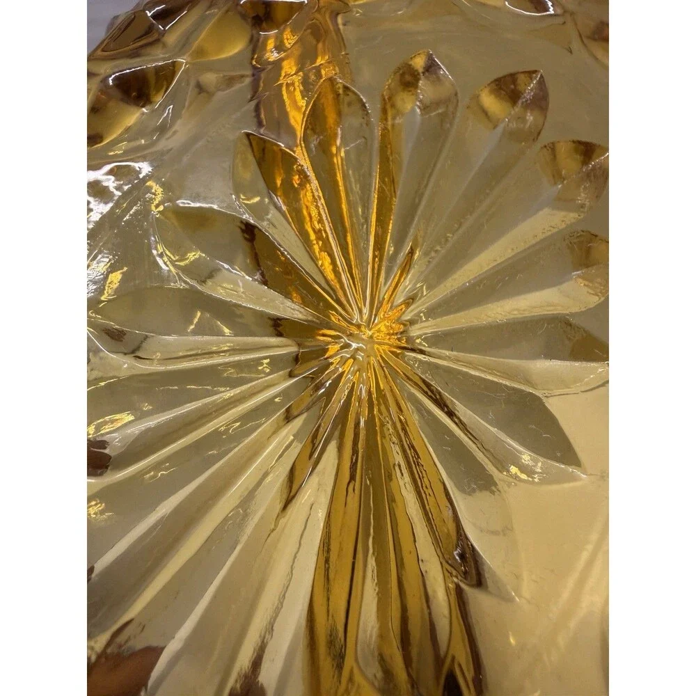 Vintage Anchor Hocking Fairfield Amber Glass Divided Relish Candy Dish